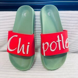 Chipotle Slides Flip-Flops Sandals Size 40 Rare Limited Edition